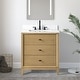 preview thumbnail 22 of 79, Vanity Art 30" Freestanding Bathroom Vanity with Engineered Marble Top and Sink 30"/Matte Black - Natural Oak