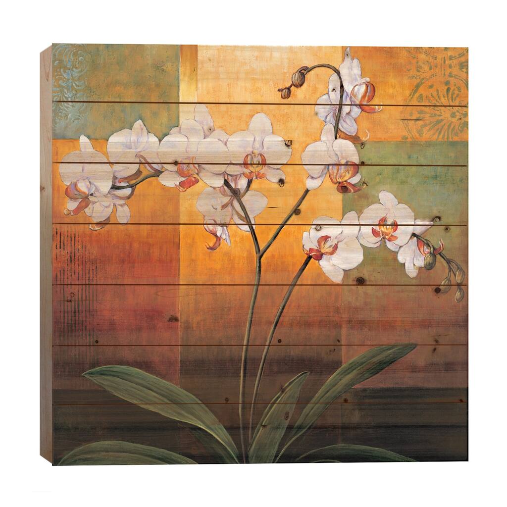 Orchids Print On Wood by Jill Deveraux - Multi-Color