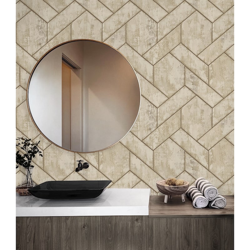 Seabrook Designs Verallo Patina Tiles Unpasted Wallpaper - 27 in. W x 27 ft. L