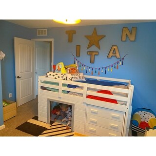 Sweet Dreams Low Loft in White and Grey Size - Twin