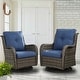 preview thumbnail 64 of 110, Pocassy 3-Piece Outdoor Swivel Bistro Set, Wicker Rocking Chairs