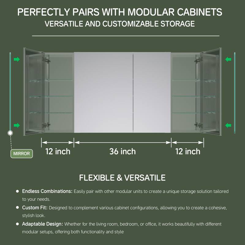 Topcraft Wall Mounted Aluminum Framed Medicine Cabinet