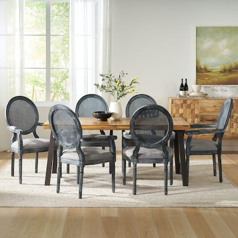 Hurlburt Fabric and Wood 7 Piece Dining Set by Christopher Knight Home