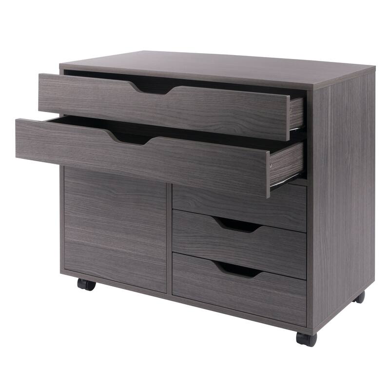 Halifax 3-Section Multi-Storage Mobile Cabinet Charcoal Finish