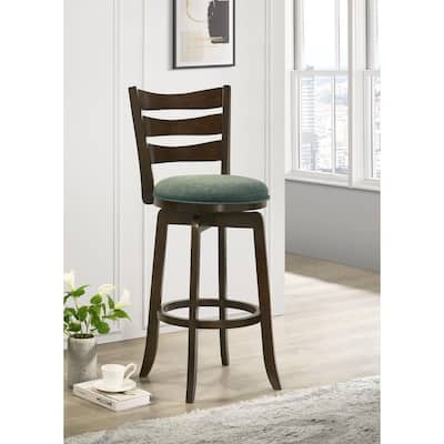 Fenster Ladder Back Swivel Stool with Upholstered Seat