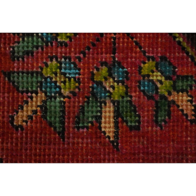 Hand Knotted Oriental 100% Wool Carpet Traditional Floral Oranges & Rust Tabriz Area Rug - 5' 3'' X 3' 3''