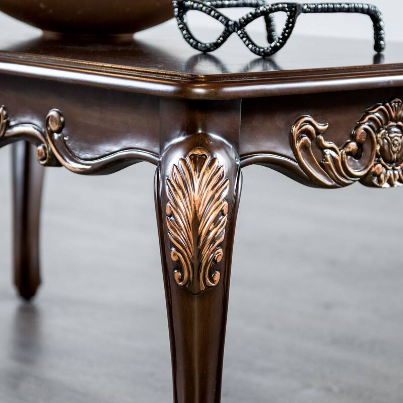 Furniture of America Porta Traditional 2-Piece Dark Cherry Wood Accent Table Set