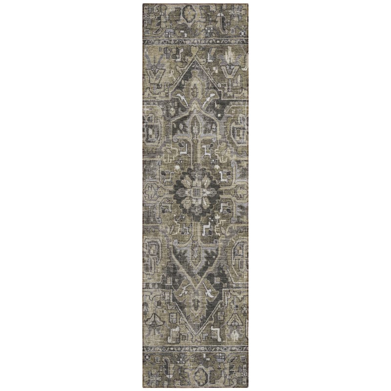 Machine Washable Indoor/ Outdoor Traditional Boho Chantille Rug