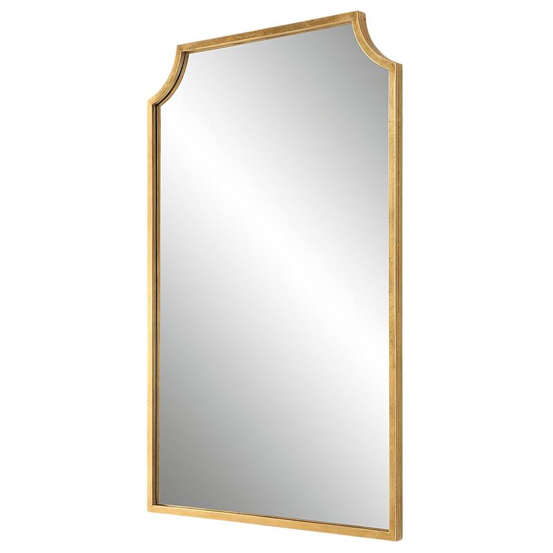 Porch & Den Gold Metal Concave Corner Wall Mirror