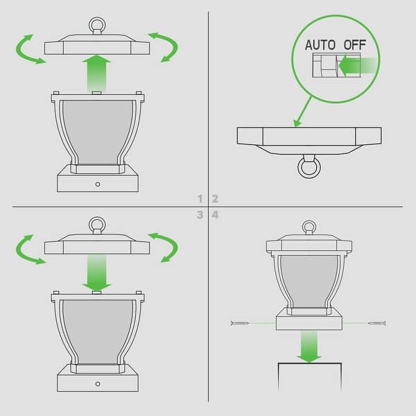 CLASSY CAPS Manchester 4 in. x 4 in. Dark Bronze ABS Plastic Outdoor LED Solar Post Cap (2-Pack)