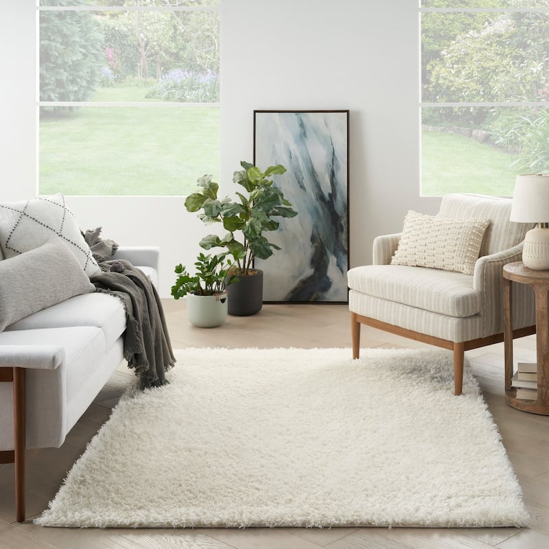 Nourison Lush Shag Contemporary Solid Shag Area Rug