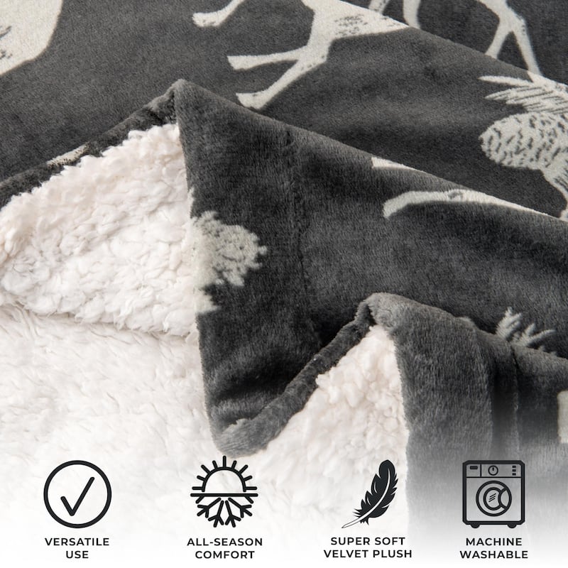 Luxurious Rustic Lodge Velvet Plush Throw