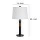 preview thumbnail 5 of 3, 26 Inch Metal Table Lamp, Dimmer, Fabric Shade, Bronze, Black - 30.9 L X 14 W X 26 H
