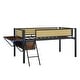 preview thumbnail 13 of 34, Twin Loft Bed with Rectangular Desk and Lamp