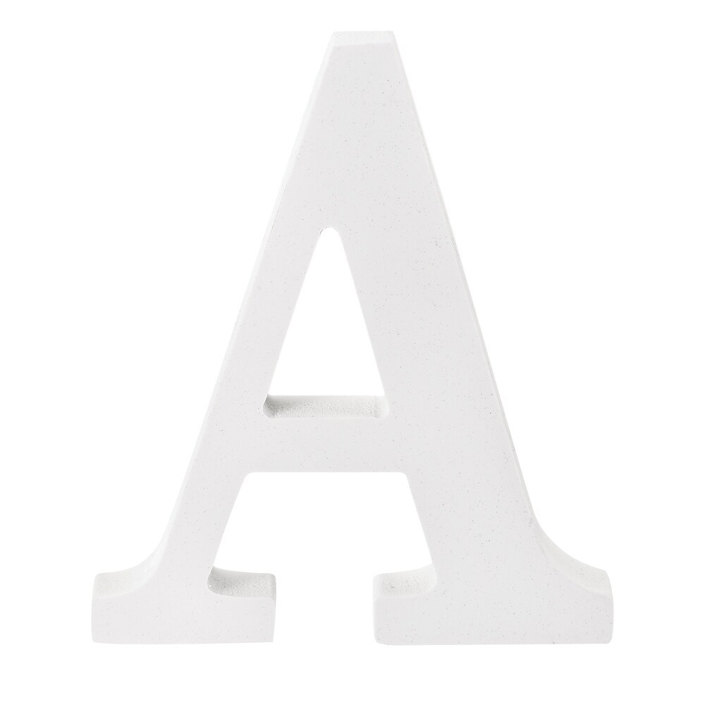 White Wood Letters 4 Inch, Wood Letters for DIY Party Projects (U