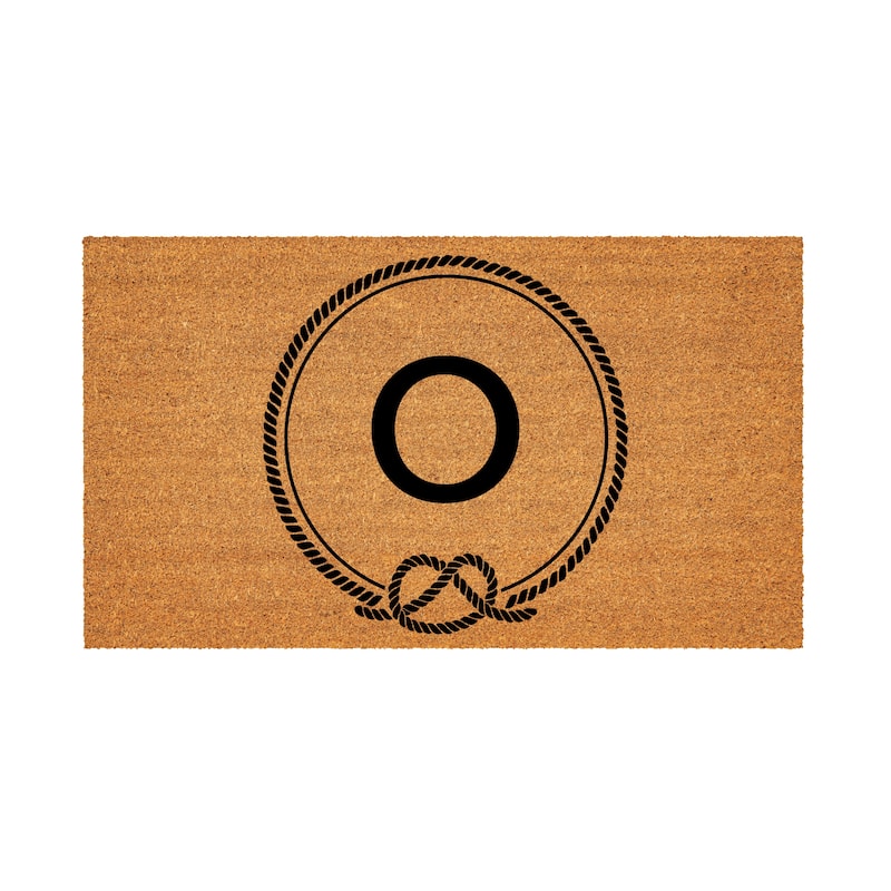 Coastal Coir Mat Nautical Monogram 28"x16" - Letter O