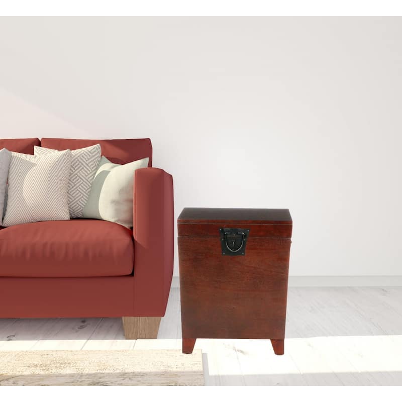 24" Solid Wood and Manufactured Wood Square End Table for Living Room - 21" x 20.75" x 24"
