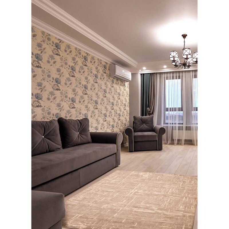 ECARPETGALLERY Hand Loomed Elysian Taupe Wool Rug - 8'0 x 9'9