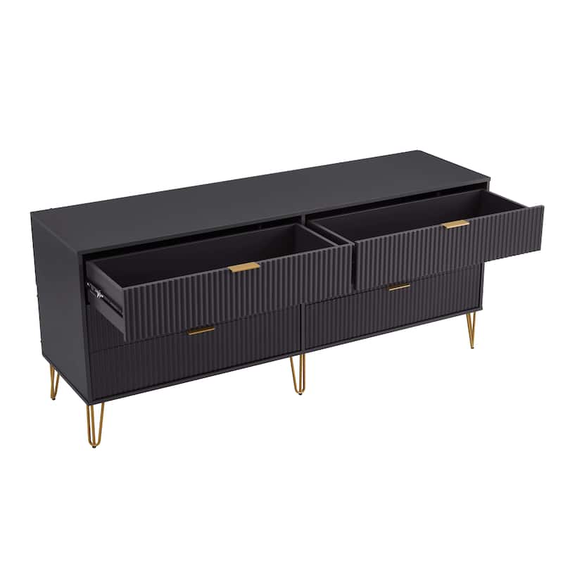 Manhattan Comfort Dumbo Modern 6-Drawer Double Low Dresser.