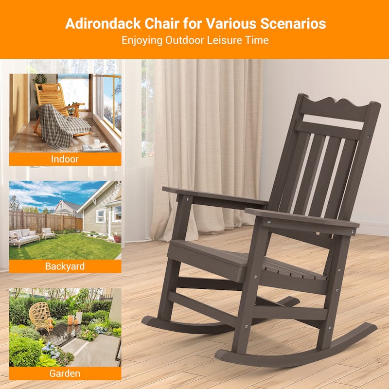 BONOSUKI Outdoor Adirondack Rocking Chair,Fire Pit Chair-Set of 2