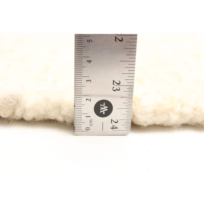 ECARPETGALLERY Braid weave Sienna Cream Wool Rug - 5'1 x 7'10