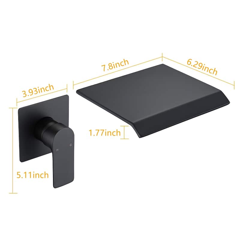 Topcraft Wall Mount Single Handle Waterfall Bathroom Faucet