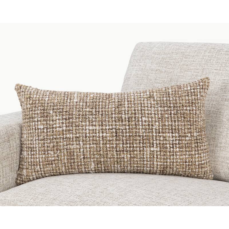 Villa by Classic Home Porter Woven Cotton Blend Throw Pillow - 14x26 - Ivory