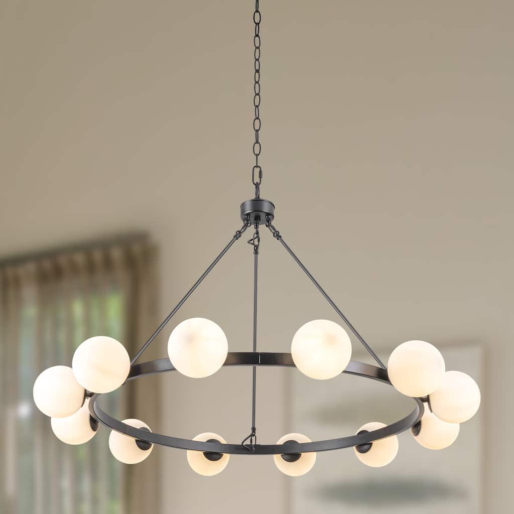 12-Light Wagon Wheel Chandelier Sputnik Chandelier Bubble Chandelier
