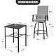 preview thumbnail 4 of 8, Nuu Garden Black 3-Piece Patio Bar Set, Swivel Design