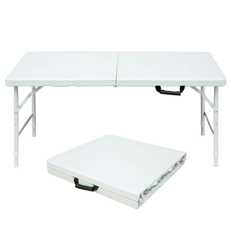 White 4ft, 6ft or 8ft Portable Foldable Plastic Table for Camping