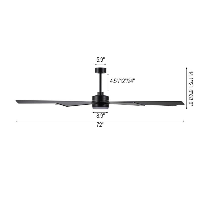 WINGBO 65/72 inch DC Motor Indoor Ceiling Fan with Light & Remote...