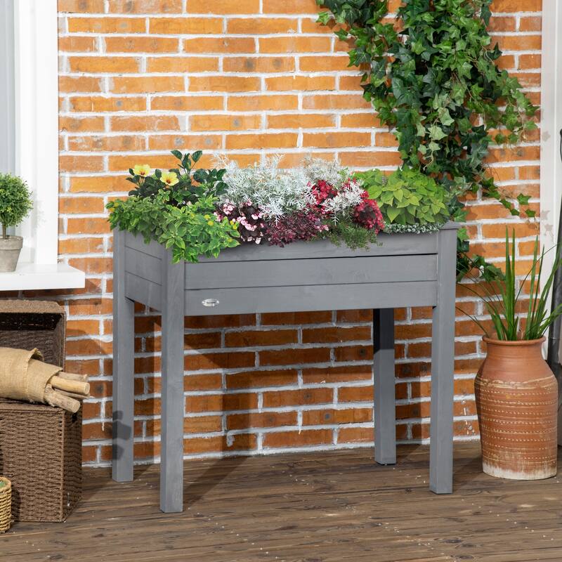 Elevated Raised Garden Bed Planter Box with Self-Draining Fabric Liner