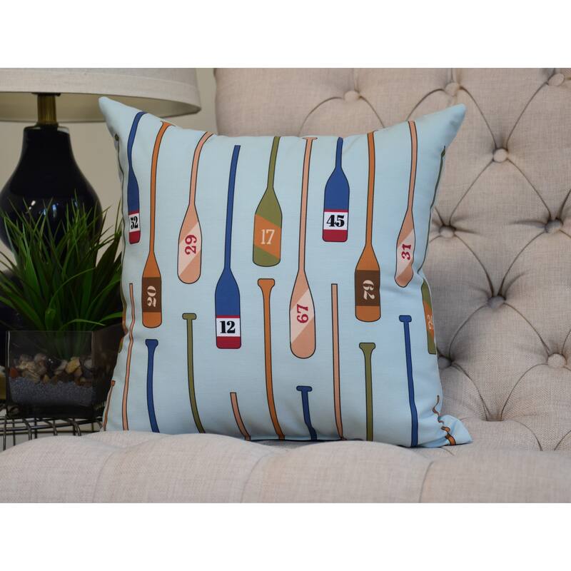 18 x 18 inch Oar Numbers Geometric Print Pillow