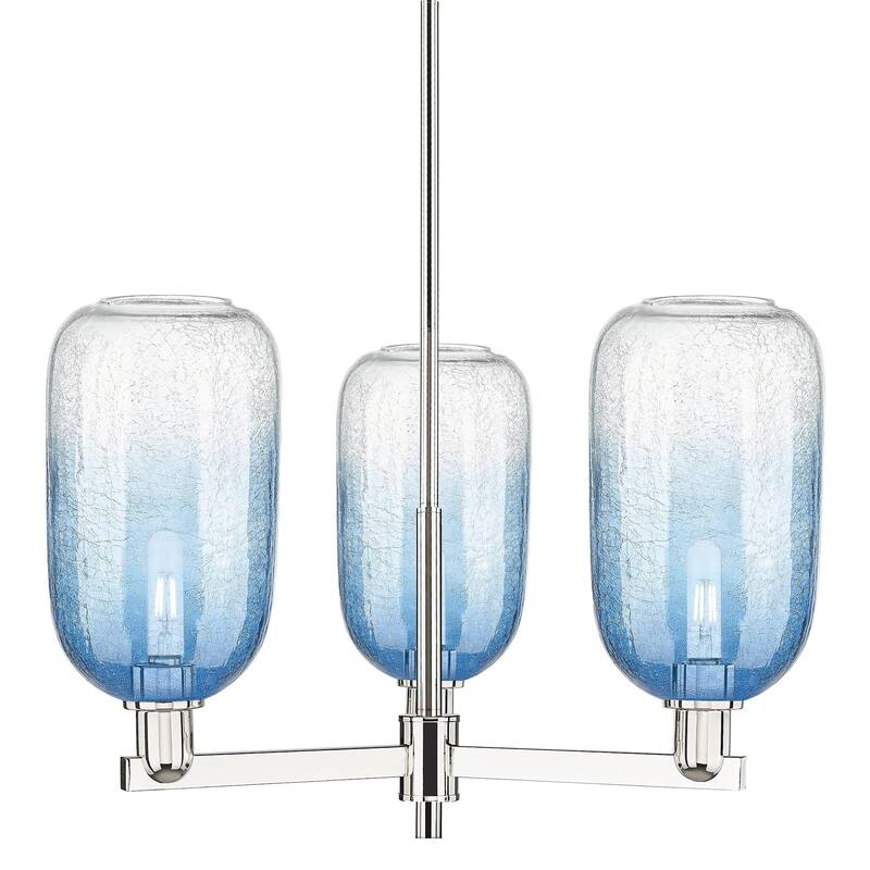 Innovations Lighting 716-3CR-17-18 Brookhaven Cloche Chandelier - Polished Nickel / Sapphire Blue