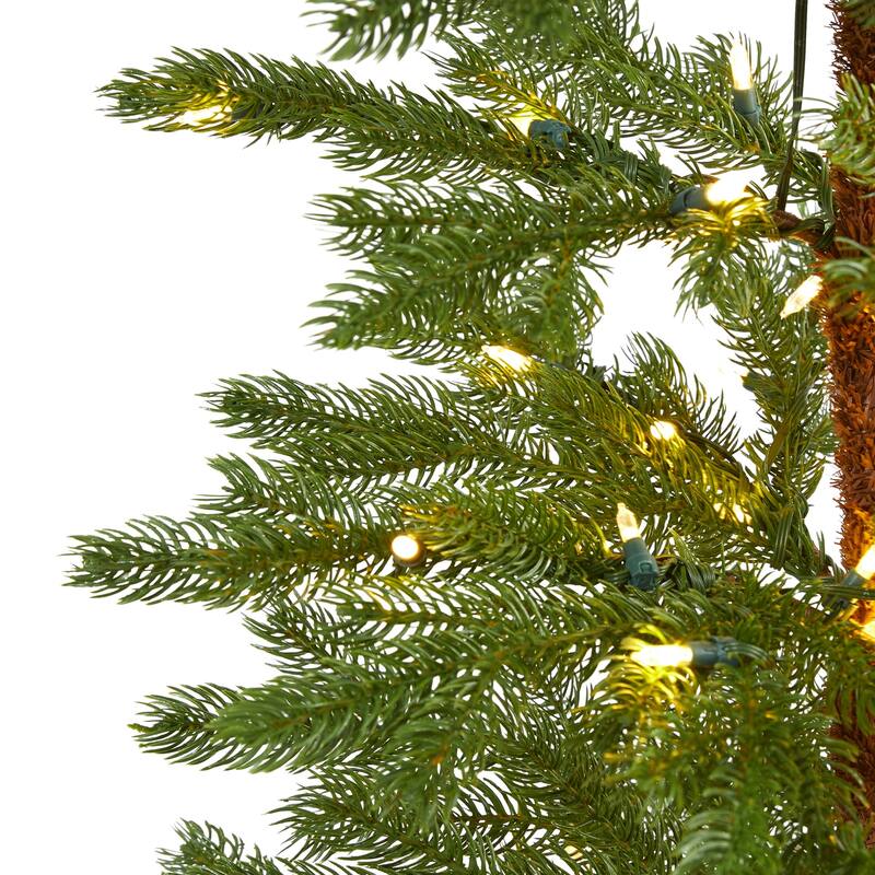 6.5ft. Fir Artificial Christmas Tree with 250 Clear Warm LED Lights and 208 Branches - Charming Holiday X-Mas Glow