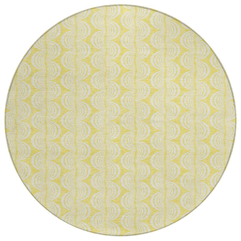 Machine Washable Indoor/ Outdoor Wavy Modern Chantille Rug