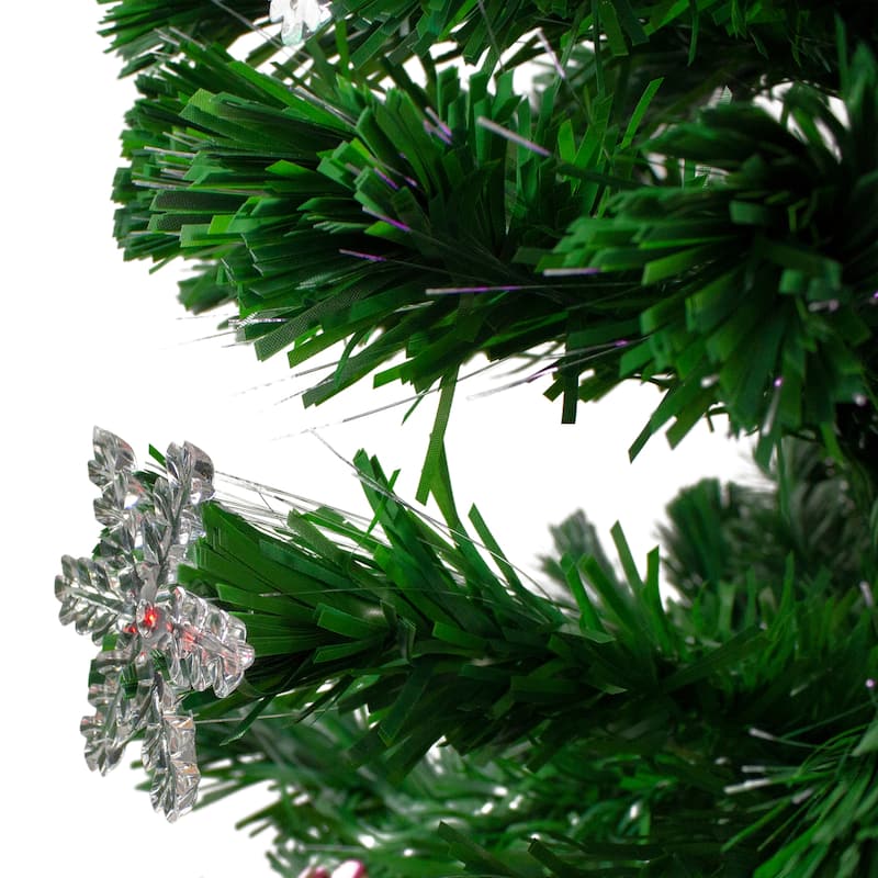 4' Pre-Lit Color Changing Fiber Optic Artificial Christmas Tree with Snowflakes