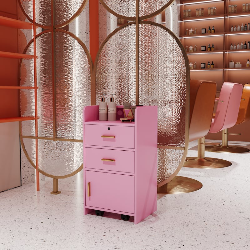 GDFStudio - Nai Modern Beauty Salon Storage Cabinet and Storage Drawers