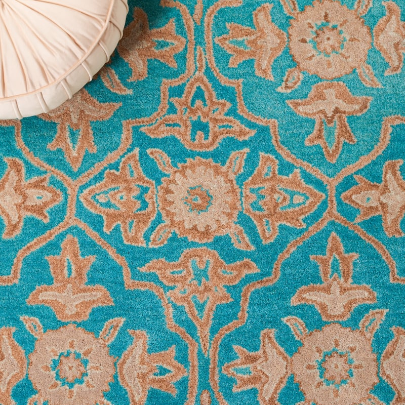 SAFAVIEH Handmade Heritage Peony Damask Traditional Oriental Wool Rug
