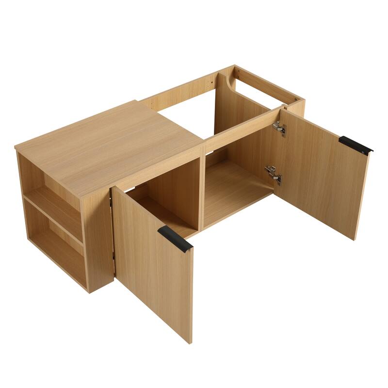 Malwee 48" Floating Bathroom Vanity,Wall Mounted Bathroom Vanity with Sink and 2 Side Shelf - 47.0"×18.0"×19.5"