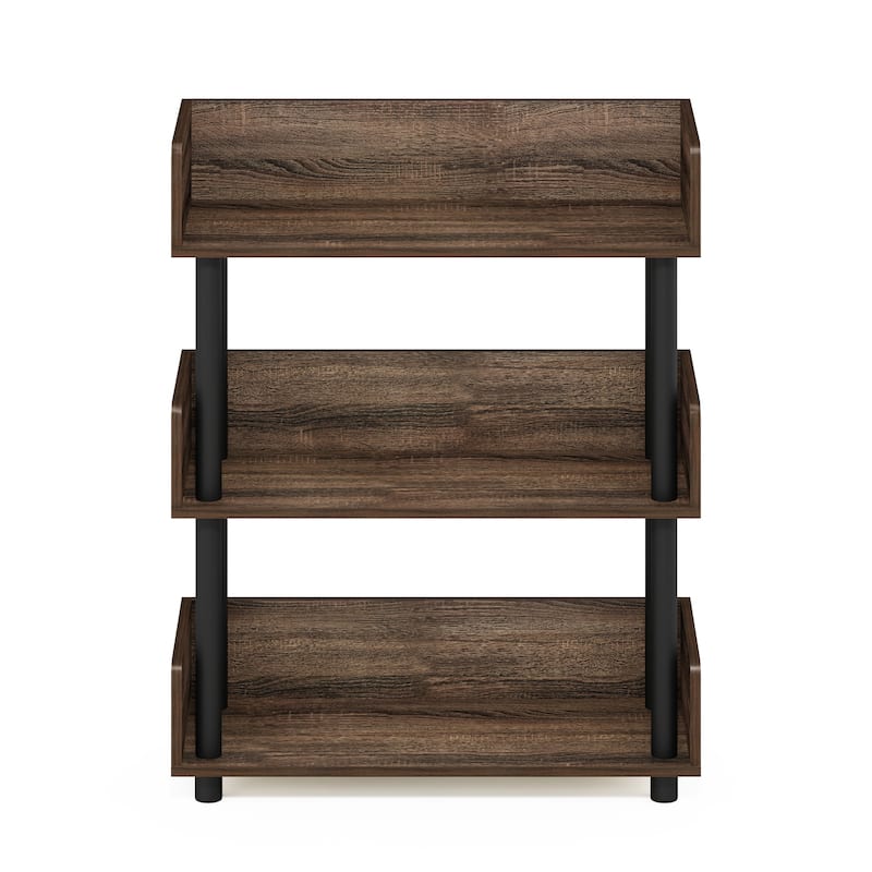 Furinno Turn-N-Tube 3-Tier Toolless Freestanding Multipurposes Display Rack, Espresso