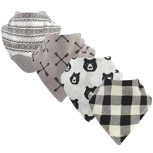slide 1 of 1, Yoga Sprout Baby Boy Cotton Bandana Bibs 4pk, Bear Hugs, One Size - Bear Hugs - One Size One Size - Bear Hugs