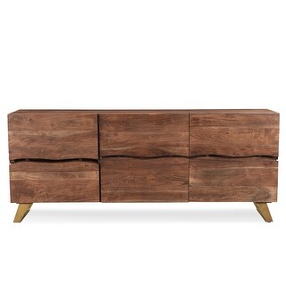 Handmade Seesham Wood Sideboard with Gold Legs (India)