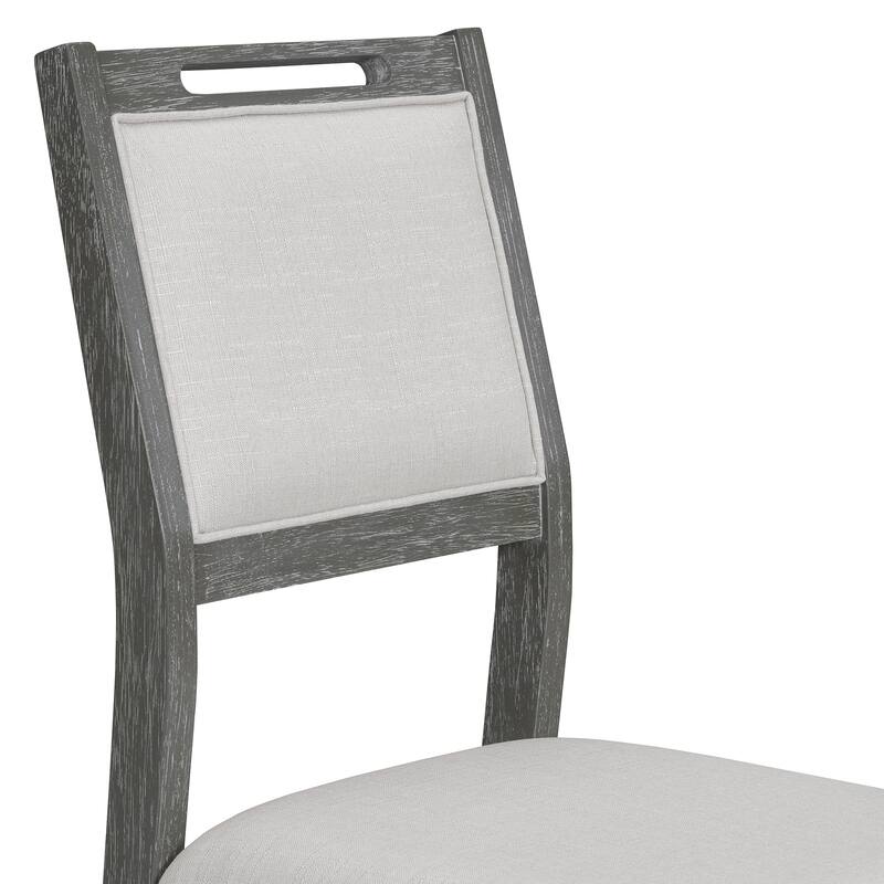 Transitional Style 6-piece Dining Table Set with 4 Upholstered Chairs and 1 Bench
