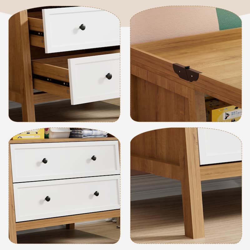 Baby Changing Table Multi-Functional 2 Drawer Dresser
