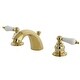 preview thumbnail 2 of 15, Kingston Brass Victorian Mini-Widespread Bathroom Faucet with Pop-Up Polished Brass