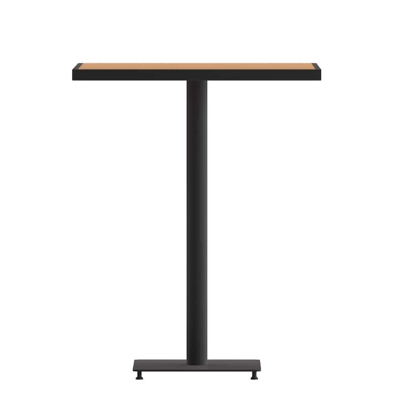 Indoor/Outdoor 32" Square Bar Height Dining Table with Poly Slats