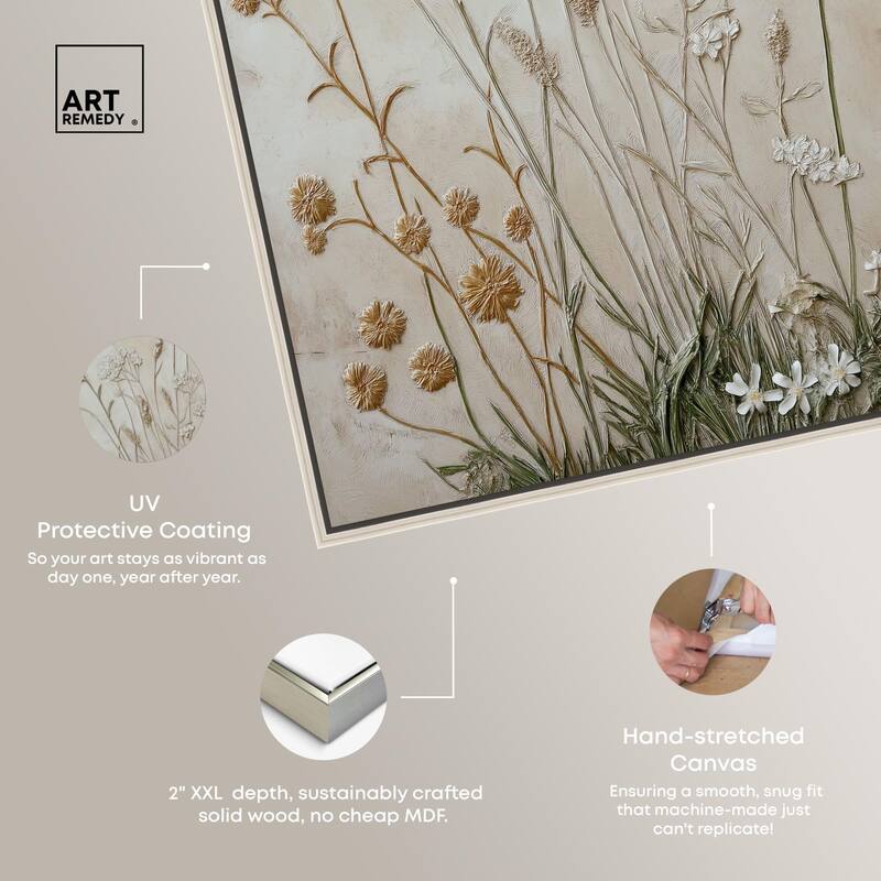 Plaster Petal Panorama Canvas by Art Remedy