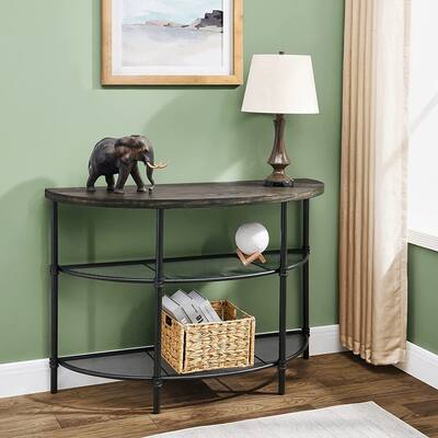 Industrial Console Table, 2-Tier Accent Table Coffe Table