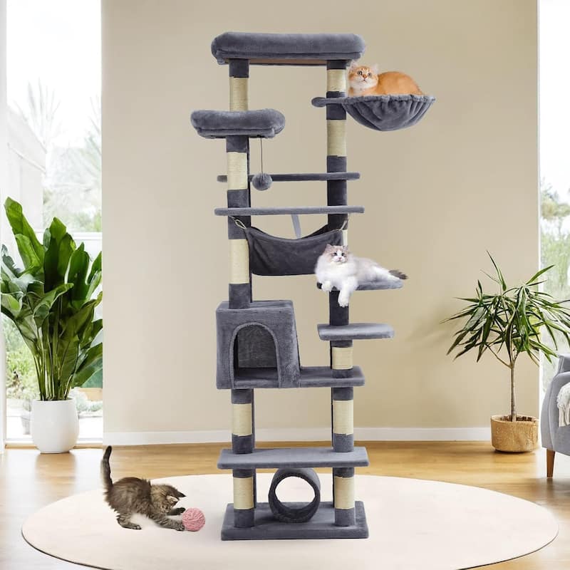 Cat Tree for Large Cats 67 Inches,Multi-Level Cat Tower with Scratching Posts